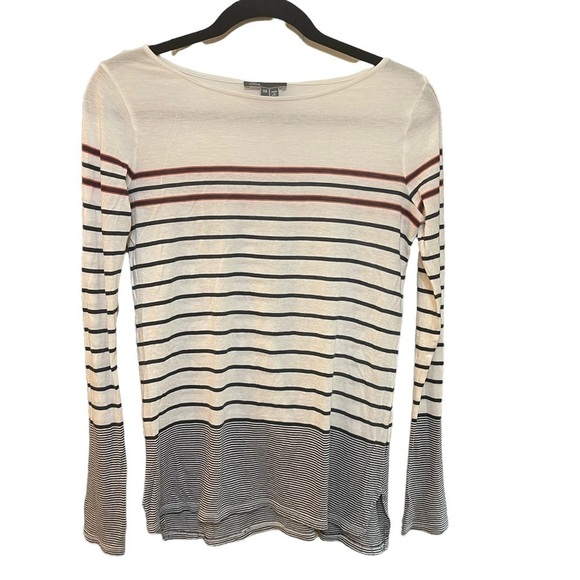 Vince Sweater Very Light Knit Striped Pima Cotton & Modal Women's Size XS - Picture 1 of 4